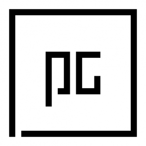 Schwarzes Logo PG auf weiß
